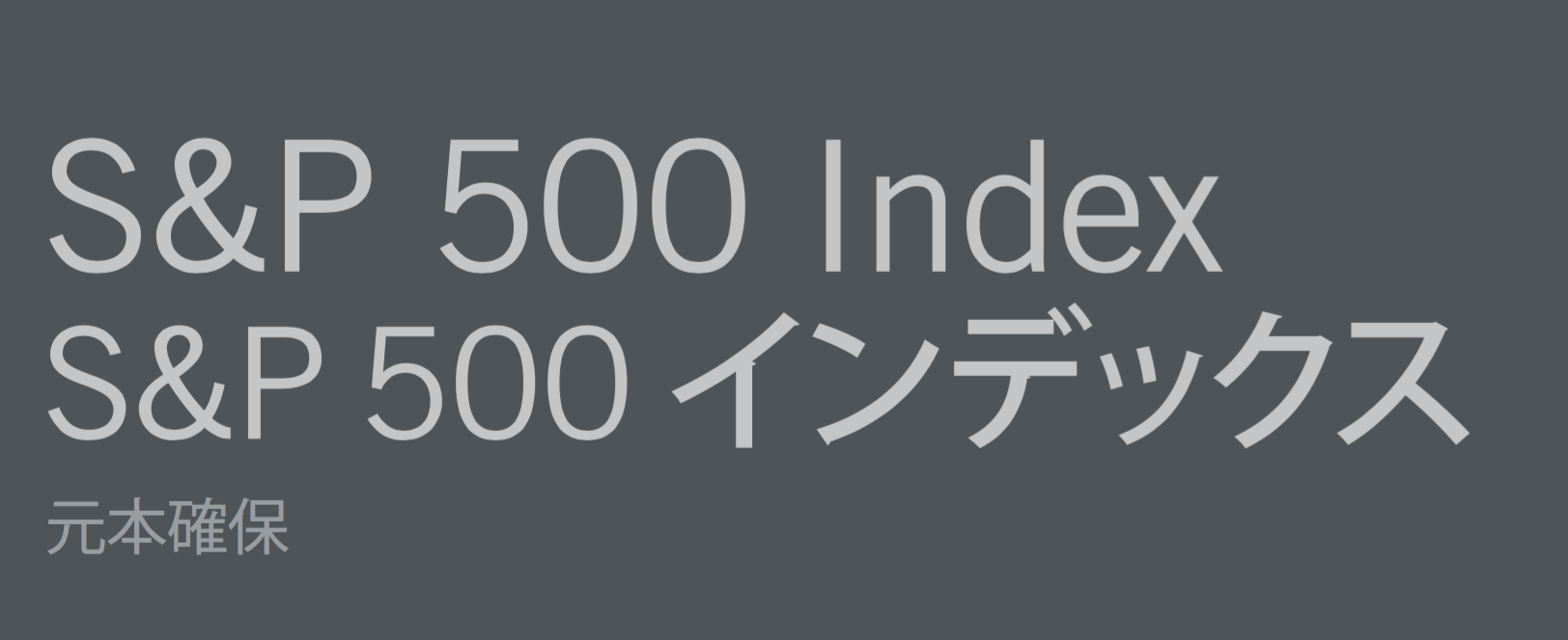 インベスターズトラストのs P500