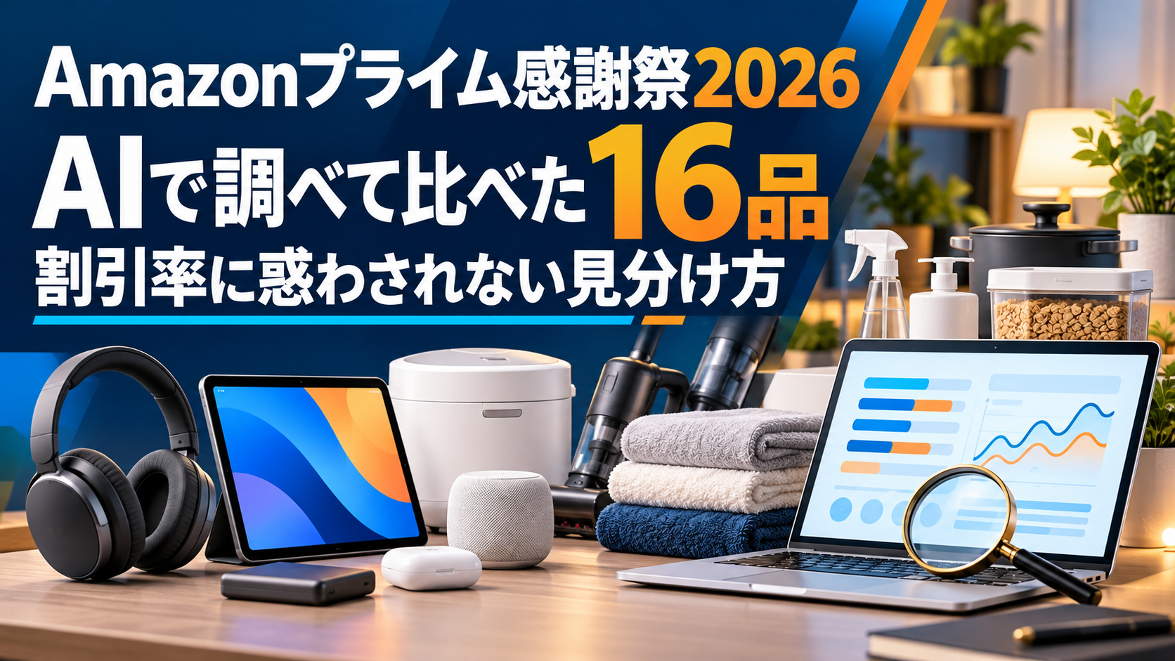 Amazonプライム感謝祭2026、AIで調べて比べた16品｜割引率に惑わされない見分け方